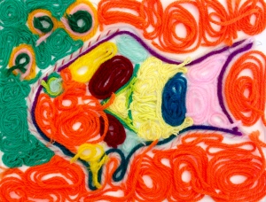 Huichol Yarn Painting by Patrycja